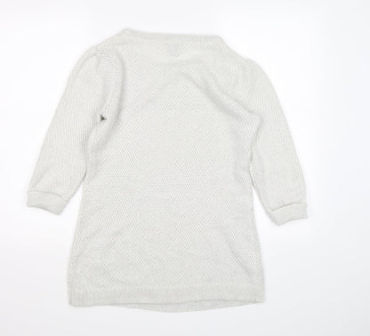 H&M Womens Silver  Knit Pullover Jumper Size L