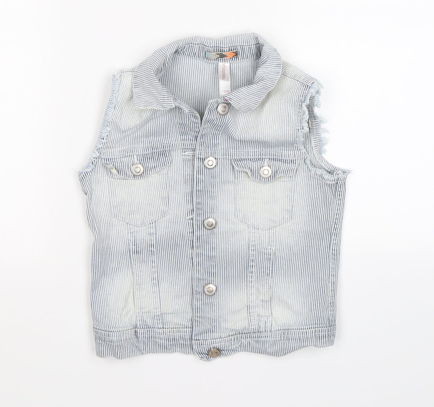 Xhilaration Womens Blue Striped Denim Jacket  Size 6