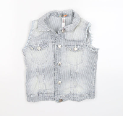 Xhilaration Womens Blue Striped Denim Jacket  Size 6
