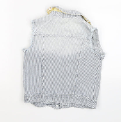 Xhilaration Womens Blue Striped Denim Jacket  Size 6