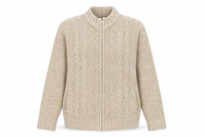 Bonmarché Womens Beige Knit Full Zip Jumper Size M