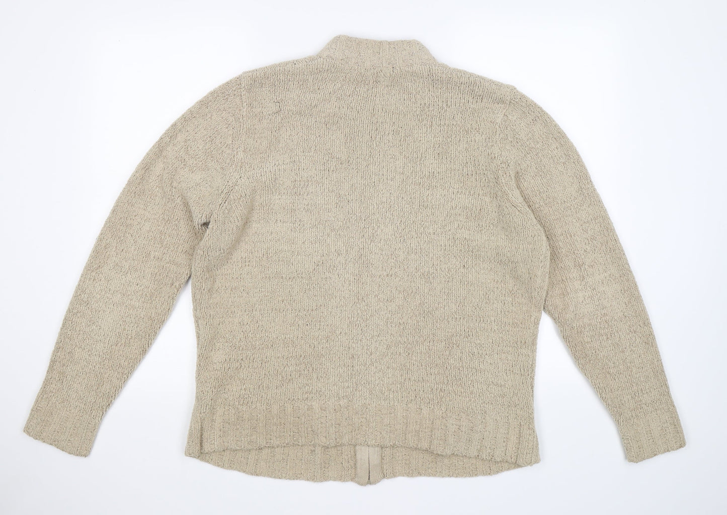 Bonmarché Womens Beige  Knit Full Zip Jumper Size M