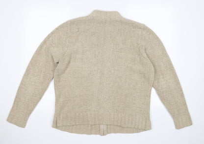 Bonmarché Womens Beige  Knit Full Zip Jumper Size M