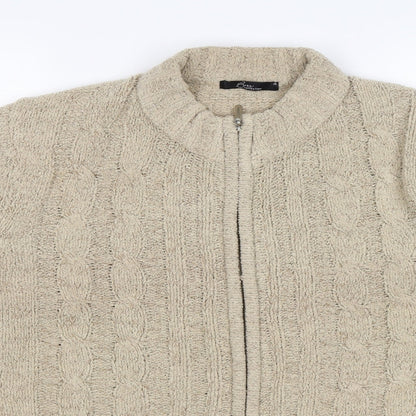 Bonmarché Womens Beige  Knit Full Zip Jumper Size M