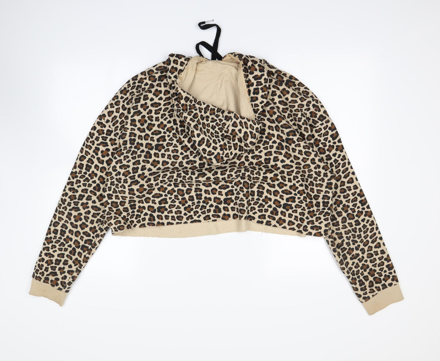 H&M Womens Beige Animal Print  Pullover Hoodie Size L