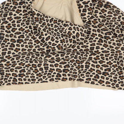 H&M Womens Beige Animal Print  Pullover Hoodie Size L