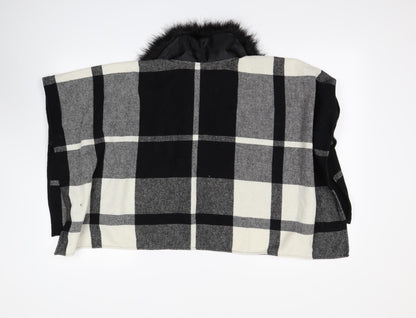 F&F Girls Black Check  Cardigan Jumper Size 7 Years