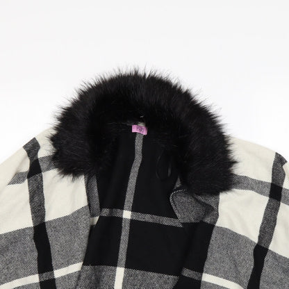 F&F Girls Black Check  Cardigan Jumper Size 7 Years