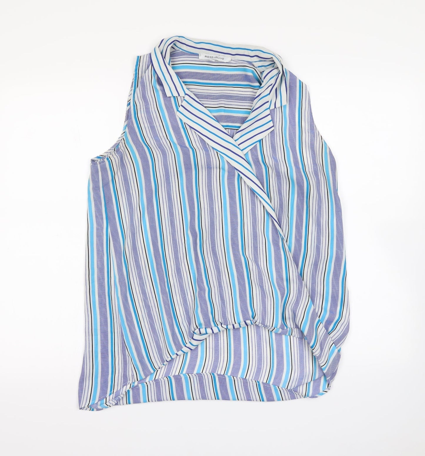 Womens UK Size M Rose & Olive Blue Basic Blouse
