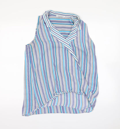 Womens UK Size M Rose & Olive Blue Basic Blouse