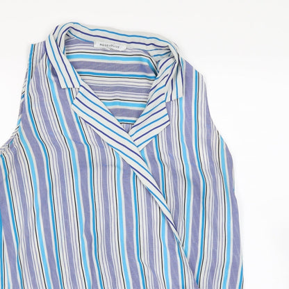 Womens UK Size M Rose & Olive Blue Basic Blouse