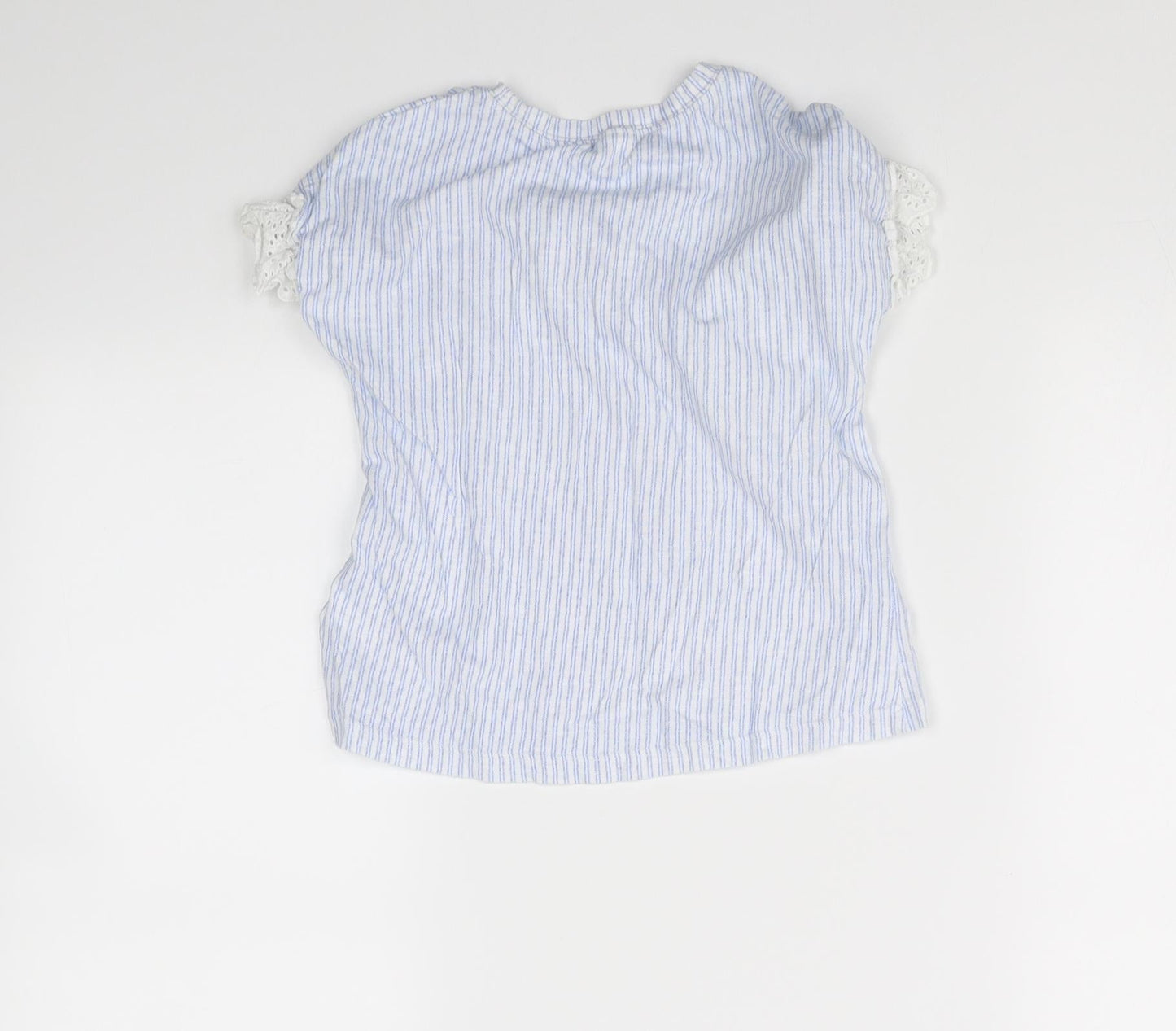NEXT Girls Blue Striped  Basic T-Shirt Size 5 Years