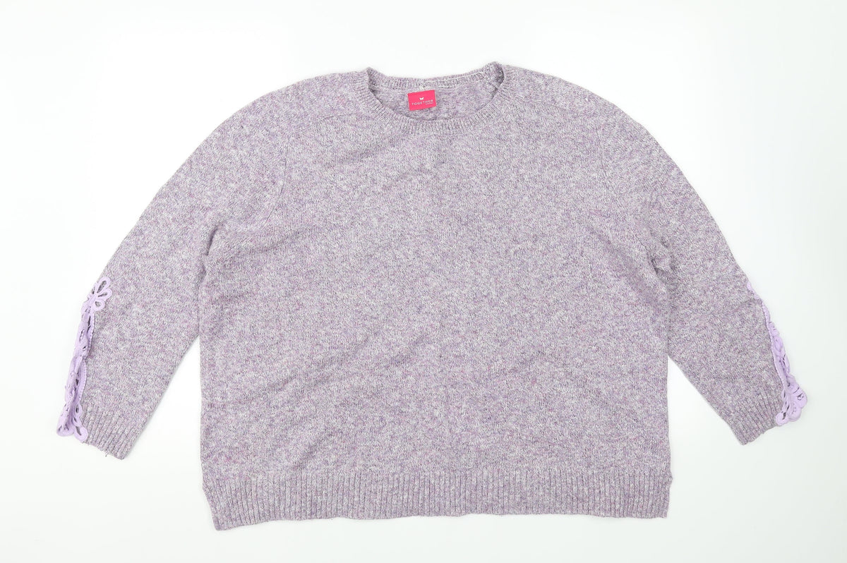 Together Womens Purple   Pullover Jumper Size XL