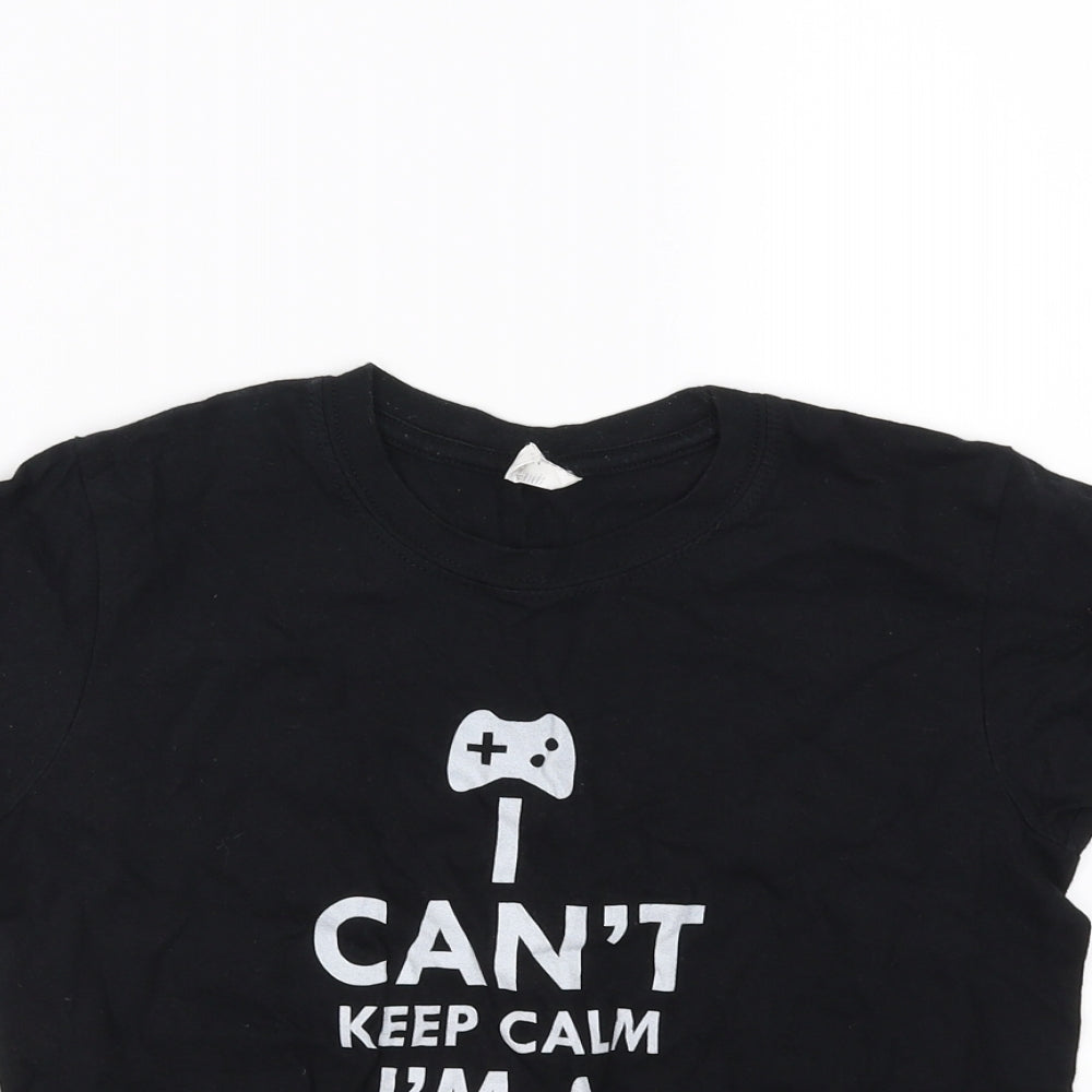 Gildan Boys Black   Basic T-Shirt Size L
