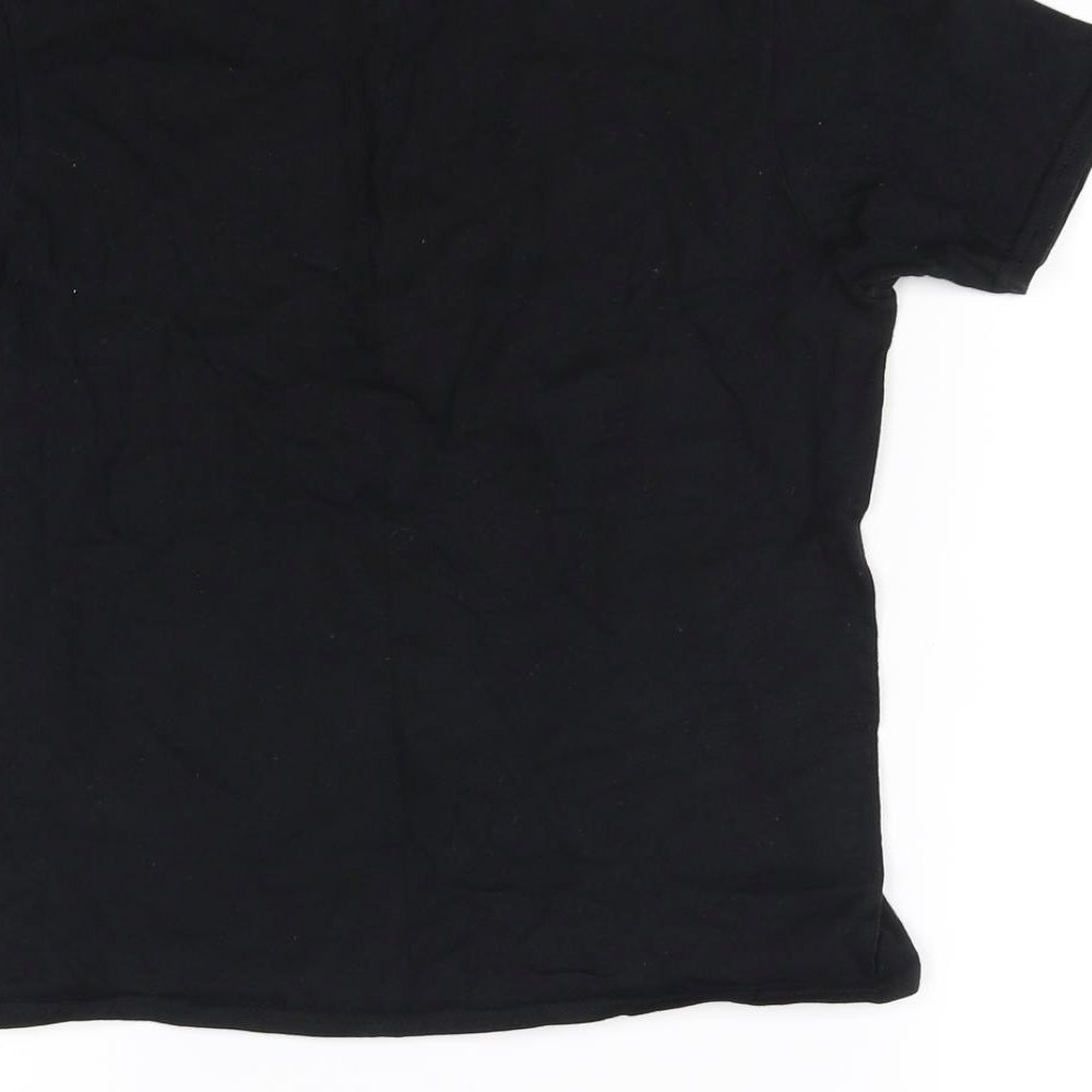 Gildan Boys Black   Basic T-Shirt Size L