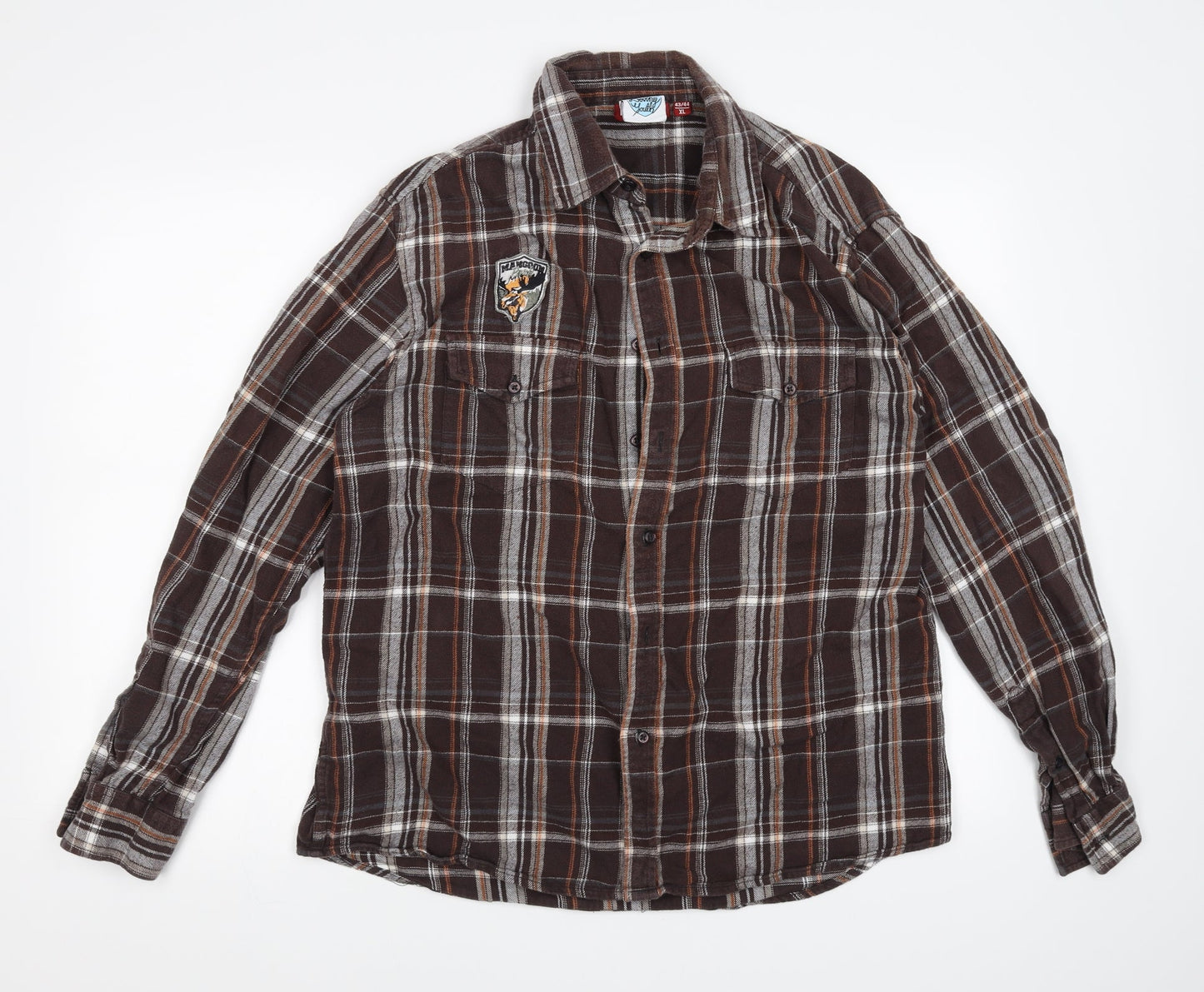 Mangoon Boys Brown Check  Basic Button-Up Size XL