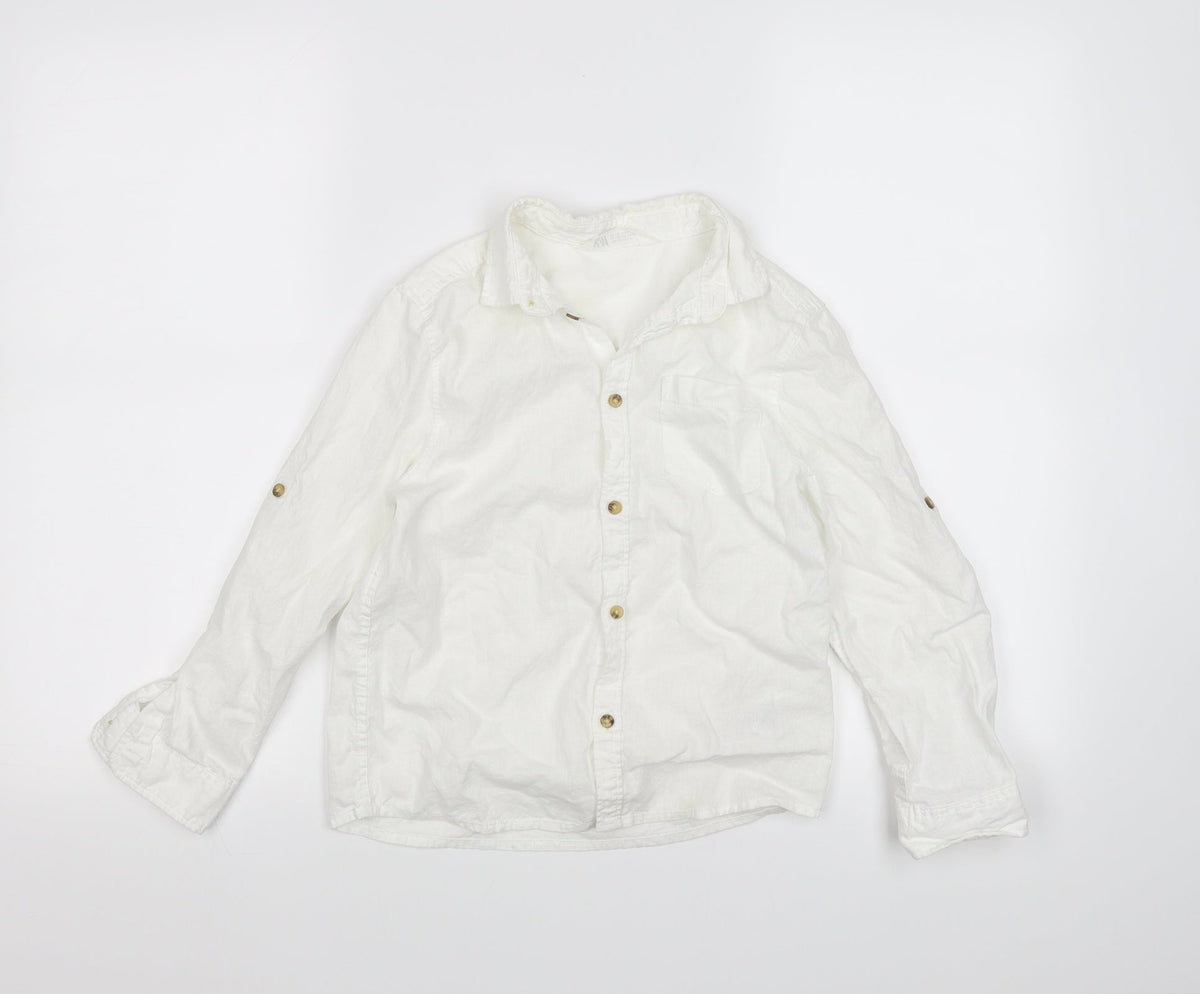 H&M Boys White   Basic Button-Up Size 7 Years