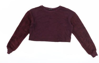 Select Womens Purple   Pullover Sweatshirt Size 12  - cropped