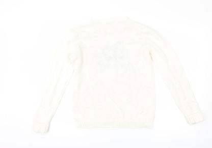 Pep & co Girls White   Pullover Jumper Size 12-13 Years  - Slogan
