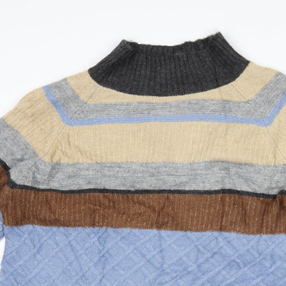 Warehouse Womens Grey Striped  Pullover Jumper Size 10