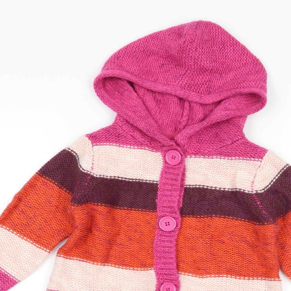 John Lewis Girls Pink Striped  Jacket  Size S
