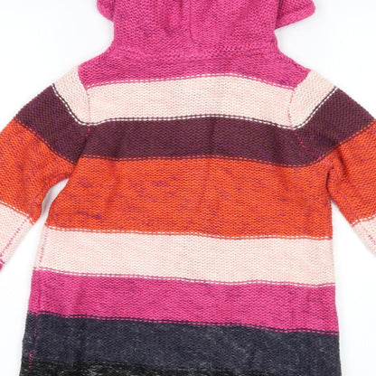 John Lewis Girls Pink Striped  Jacket  Size S