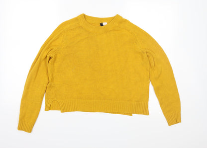 Divided Womens Yellow  Knit Pullover Jumper Size S