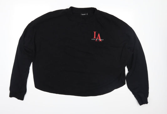 Boohoo Womens Black   Pullover Sweatshirt Size L  - 23