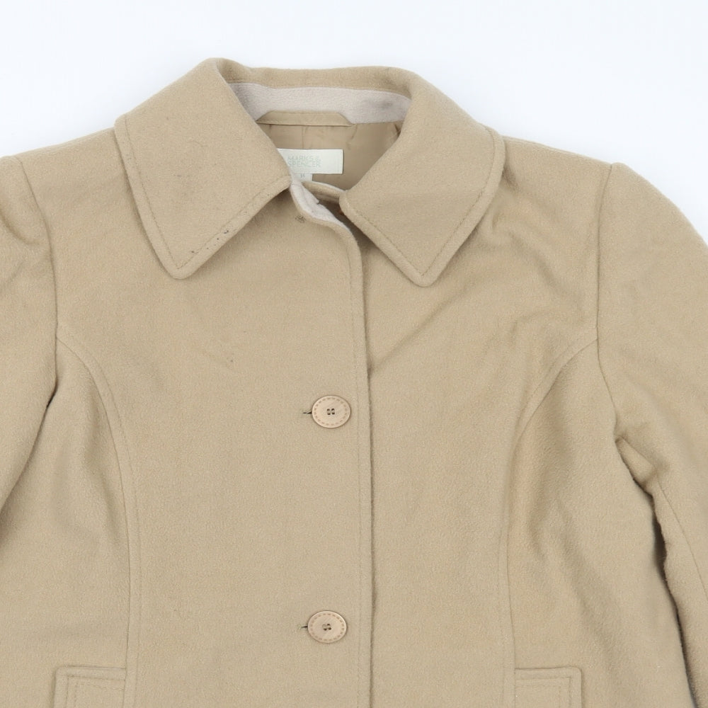 Womens UK Size 14 Marks and Spencer Brown Overcoat