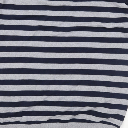 Peacocks Womens Blue Striped  Pullover Sweatshirt Size 12