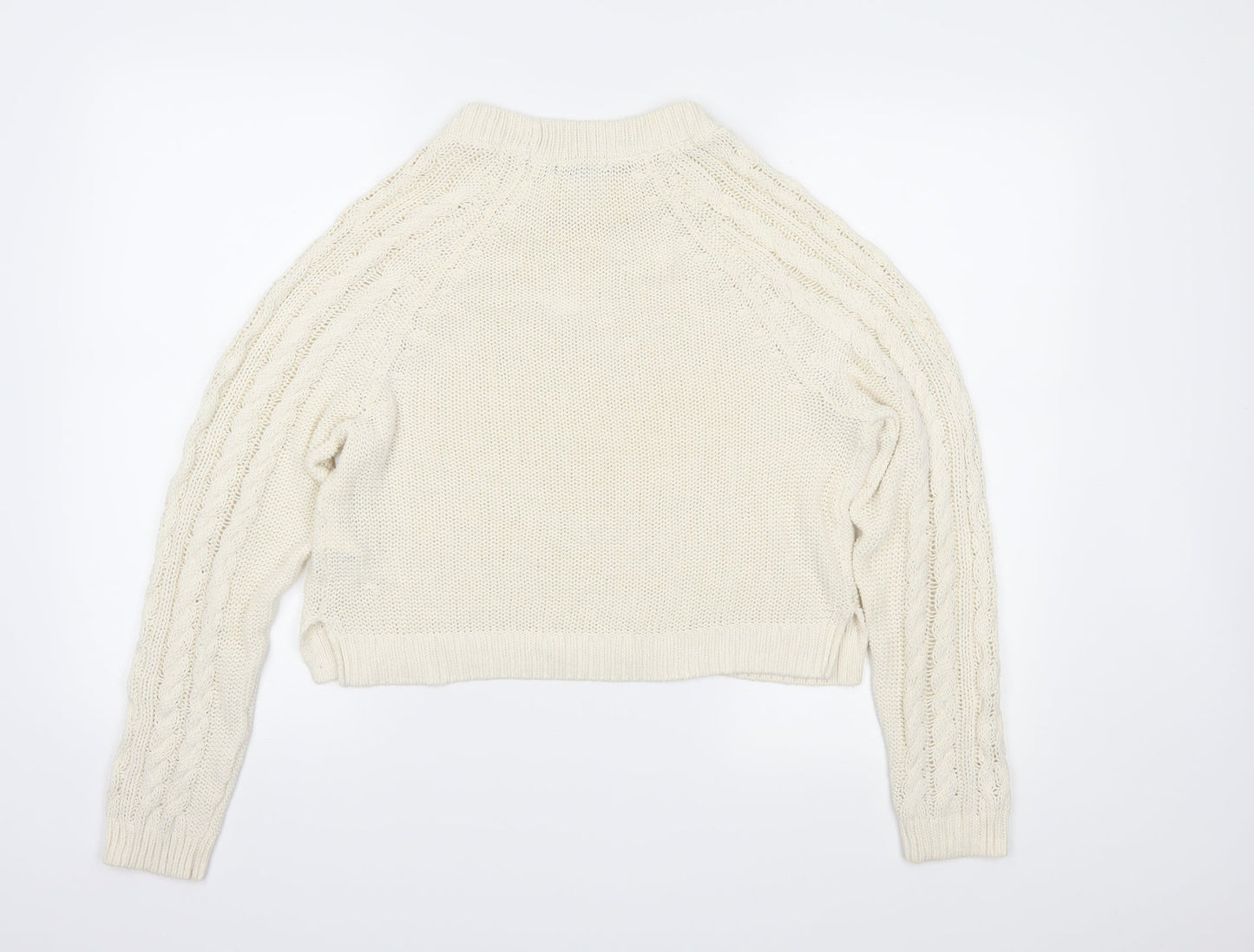 H&M Womens Ivory  Knit Pullover Jumper Size S