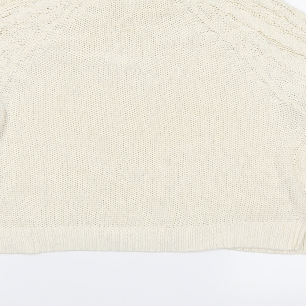 H&M Womens Ivory  Knit Pullover Jumper Size S