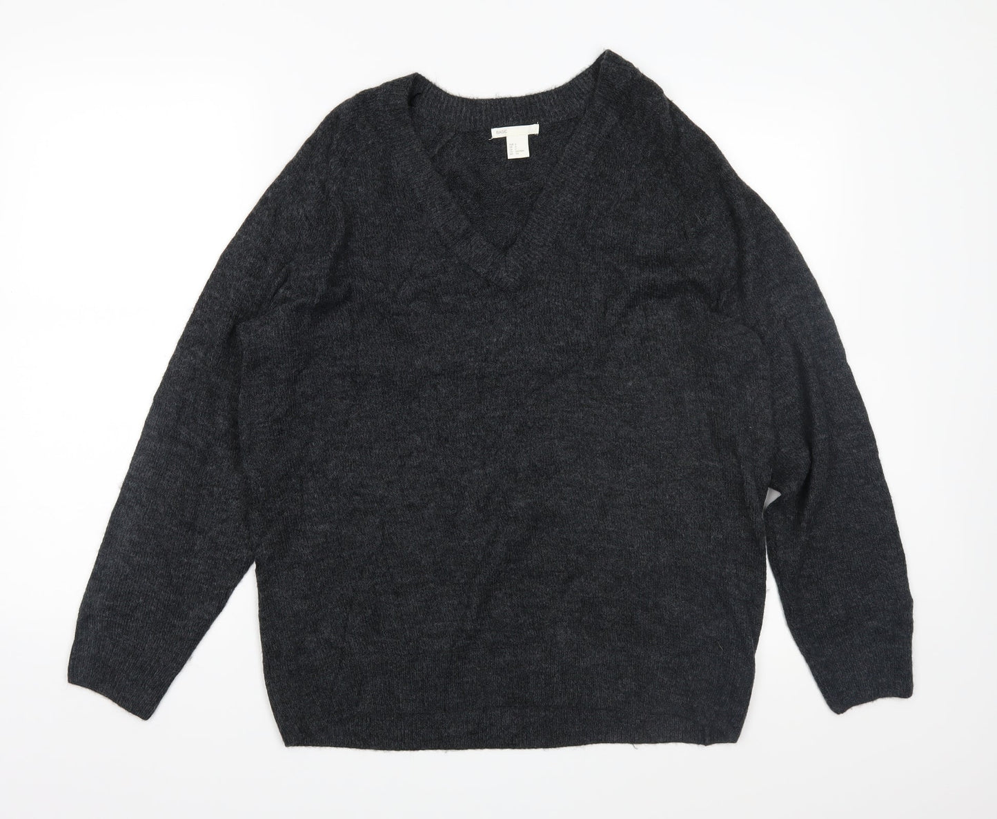 H&M Mens Grey  Knit Pullover Jumper Size S