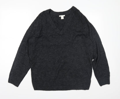 H&M Mens Grey  Knit Pullover Jumper Size S