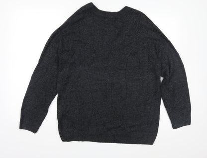 H&M Mens Grey  Knit Pullover Jumper Size S