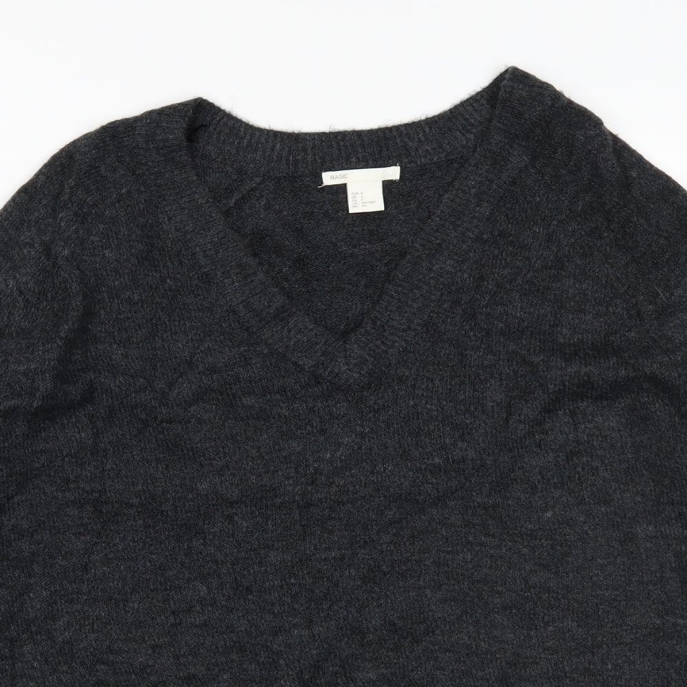 H&M Mens Grey  Knit Pullover Jumper Size S