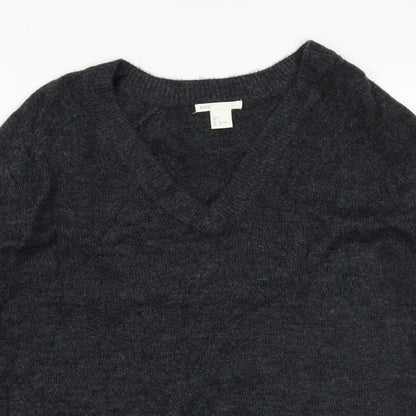 H&M Mens Grey  Knit Pullover Jumper Size S