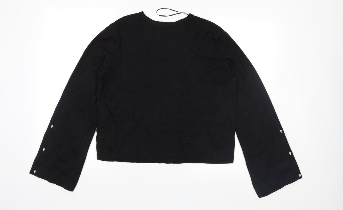 H&M Womens Black  Knit Pullover Jumper Size S