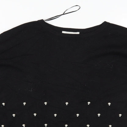 H&M Womens Black  Knit Pullover Jumper Size S