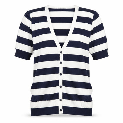 Mango Womens Blue Striped Knit Cardigan Jumper Size S