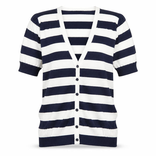 Mango Womens Blue Striped Knit Cardigan Jumper Size S