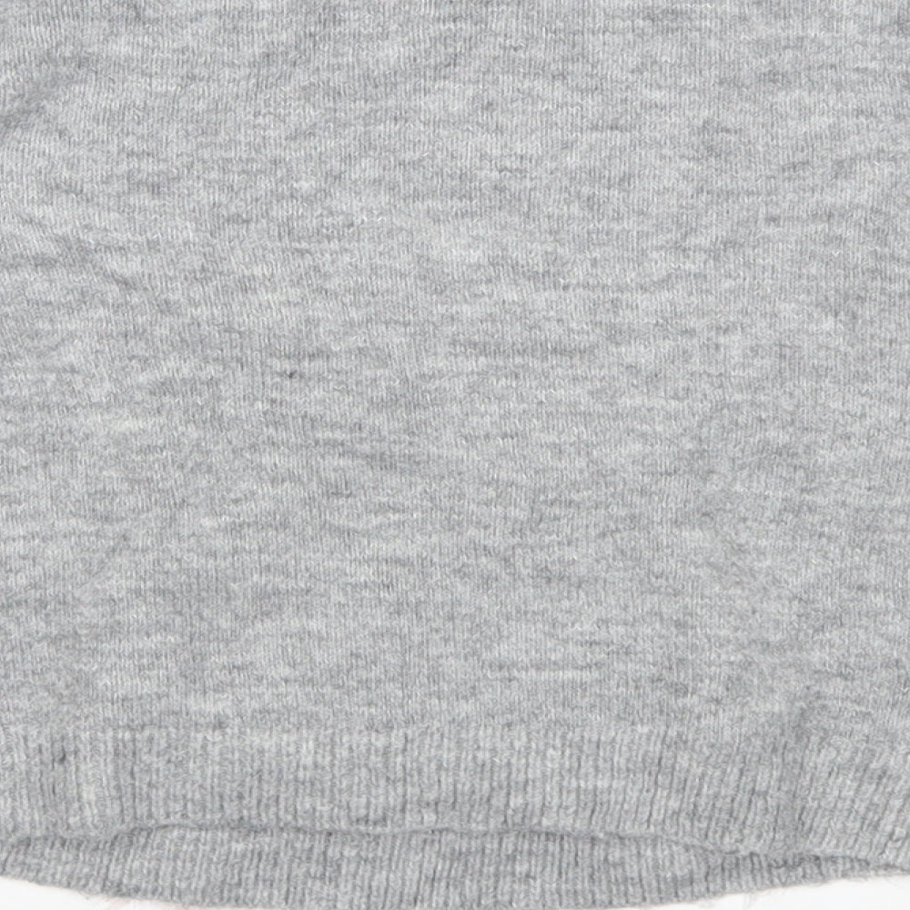 E-vie Girls Grey Fair Isle Knit Pullover Jumper Size 7-8 Years
