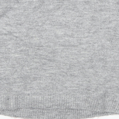 E-vie Girls Grey Fair Isle Knit Pullover Jumper Size 7-8 Years
