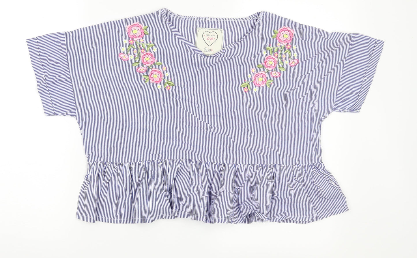 Womens UK Size 10 Boux Avenue Blue Cropped Blouse