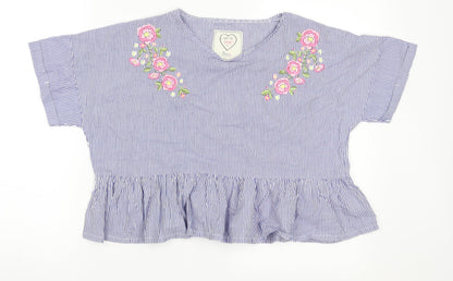 Womens UK Size 10 Boux Avenue Blue Cropped Blouse
