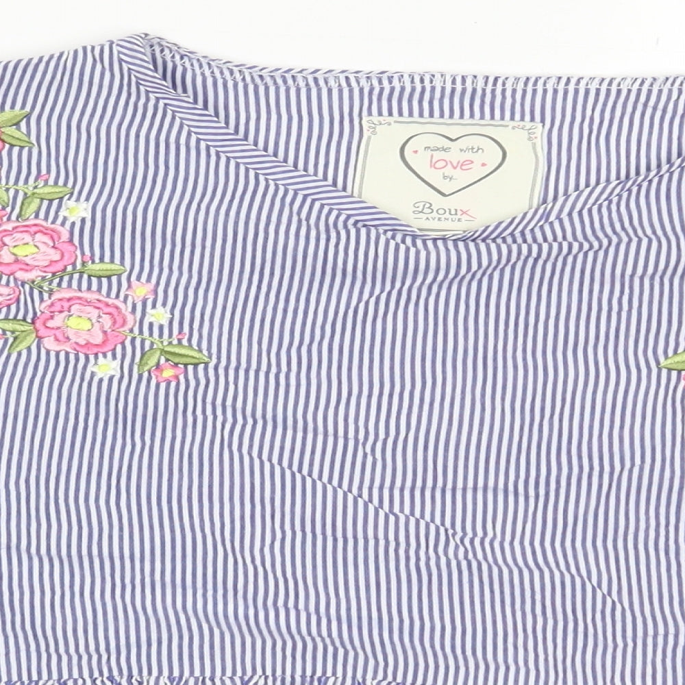 Womens UK Size 10 Boux Avenue Blue Cropped Blouse