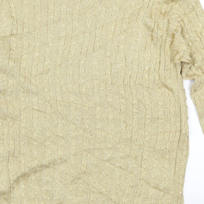 Jumper Womens Gold  Knit Pullover Jumper Size M