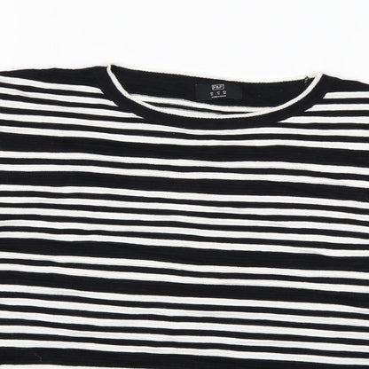 F&F Womens Black Striped Knit Pullover Jumper Size 18