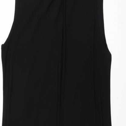 Preworn Womens Black   Pencil Dress    - beaded neckline