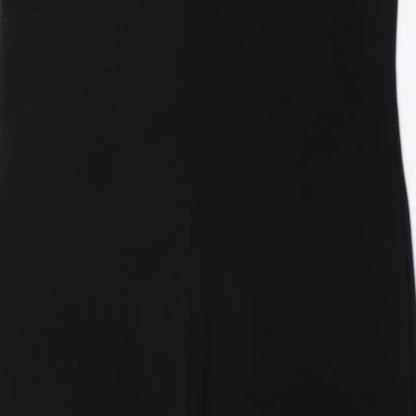 Preworn Womens Black   Pencil Dress    - beaded neckline